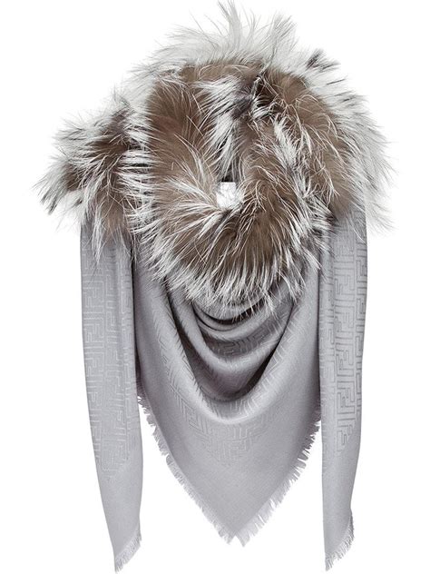 costo foulard fendi|fendi scarf with fur trim.